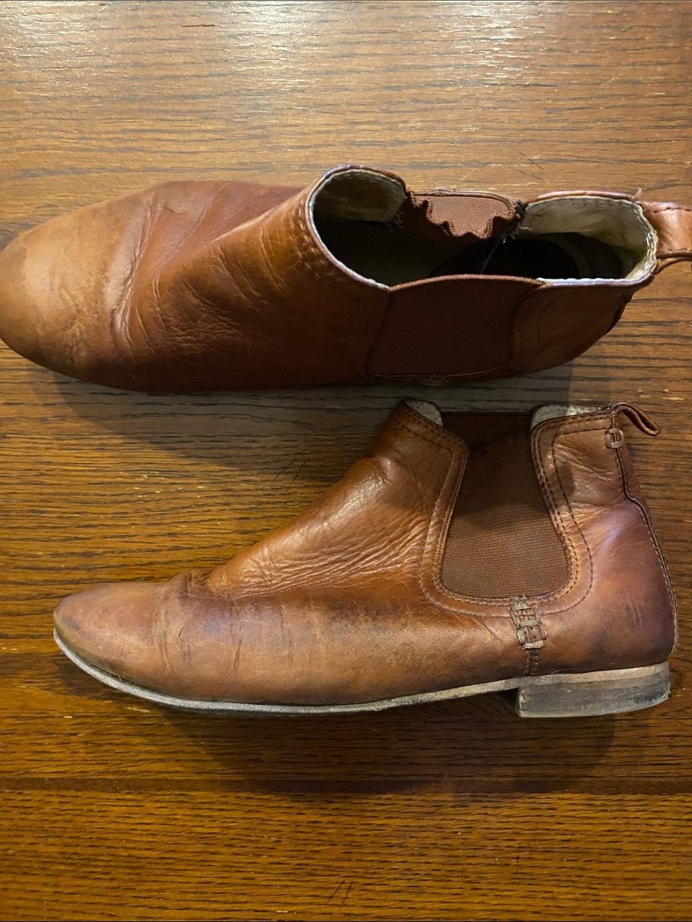 Frye Brown Leather Chelsea Ankle Boots